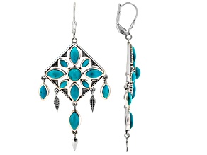 Kingman Turquoise Sterling Silver Dream Catcher Earrings