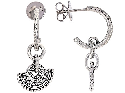 Sterling Silver Oxidized Mandala-Inspired Earrings