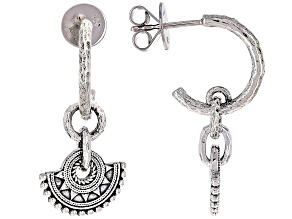 Sterling Silver Oxidized Mandala-Inspired Earrings