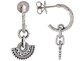 Sterling Silver Oxidized Mandala-Inspired Earrings