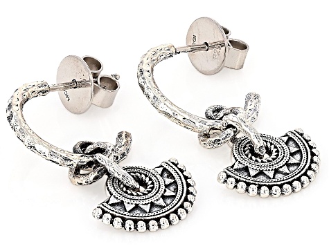 Sterling Silver Oxidized Mandala-Inspired Earrings