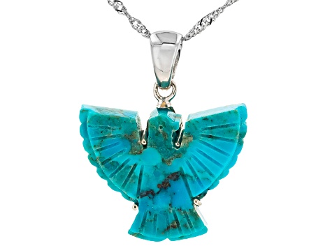 Baby Blue Opal Thunderbird Necklace