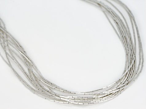 Liquid Silver 10 Strand Necklace 20 Inch - SWE404 | JTV