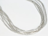 Liquid Silver 10 Strand Necklace 20 Inch