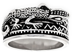 Sterling Silver Rust Finished Lizard Ring