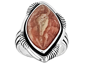 Rhodochrosite Sterling Silver Ring 20x12mm