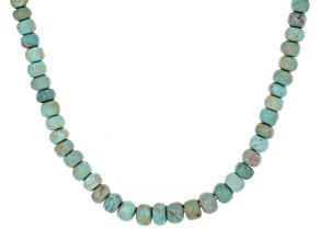 Kingman Turquoise Sterling Silver 18" Beaded Necklace, 5-7mm