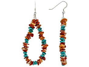 Sleeping Beauty Turquoise & Spiny Oyster Shell Nugget Sterling Silver Earrings
