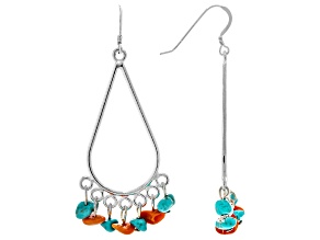 Sleeping Beauty Turquoise & Spiny Oyster Shell Nugget Sterling Silver Earrings