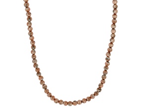 Rhodochrosite Metal Wire with Sterling Silver Clasps Beaded Necklace, 4mm