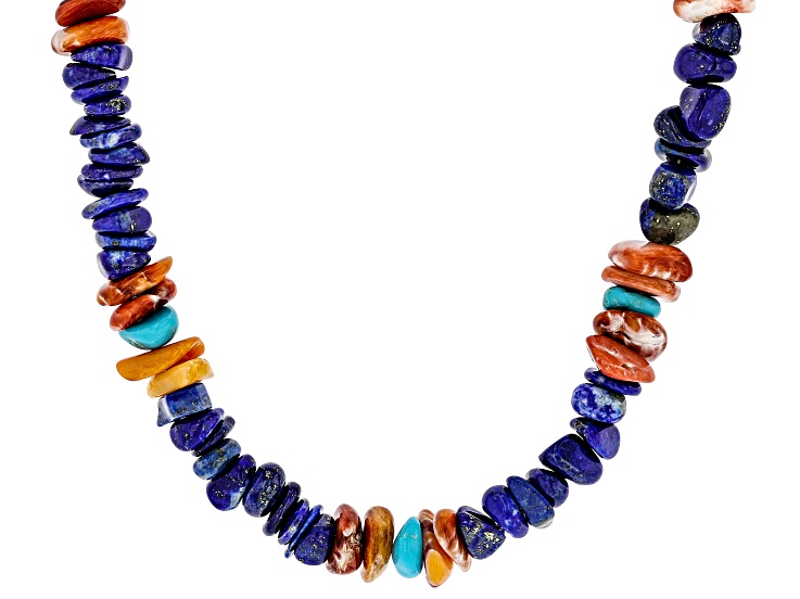 Lapis, Sleeping Beauty Turquoise, Spiny Oyster Silver Tone with