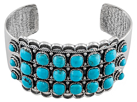 Blue Turquoise Sterling Silver Cuff Bracelet Swe412 Jtv Blue Turquoise Sterling Silver Cuff Bracelet