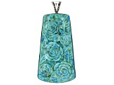 Carved Composite Turquoise Sterling Silver Rose Enhancer Pendant