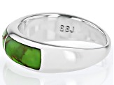 Green Composite Turquoise Sterling Silver 3-Stone Inlay Ring