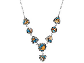 Blended Spiny Oyster With Turquoise Sterling Silver Necklace