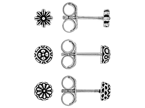 Multi-Gemstone Rhodium Over Brass Stud Earring Set of 15 With