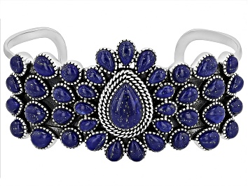 Picture of Lapis Lazuli Sterling Silver Cuff Bracelet, 13x9mm, 6.5x4mm