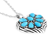 Blue Kingman Turquoise Sterling Silver Pendant With Chain