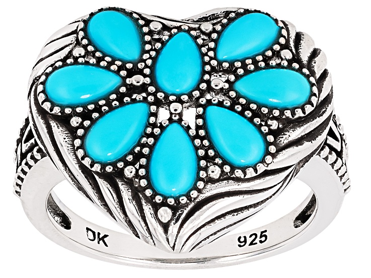 Blue Sleeping Beauty Turquoise Sterling Silver Ring - SWE4175 | JTV