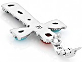 Multi Color Gemstone Sterling Silver Cross Enhancer Pendant