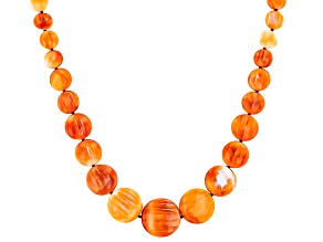 Orange Spiny Oyster Shell Sterling Silver Necklace