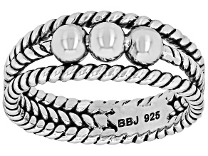 Oxidized Sterling Silver Rope Design Ring