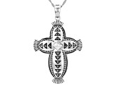Sterling Silver Cross Enhancer Pendant with 18" Singapore Chain