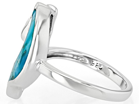 Blue Kingman Turquoise Sterling Silver Horse Ring - SWE4213 | JTV