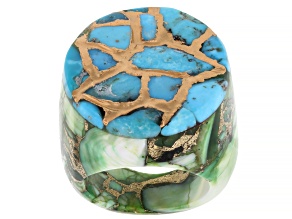 Spiny Oyster Shell With Turquoise Band Ring