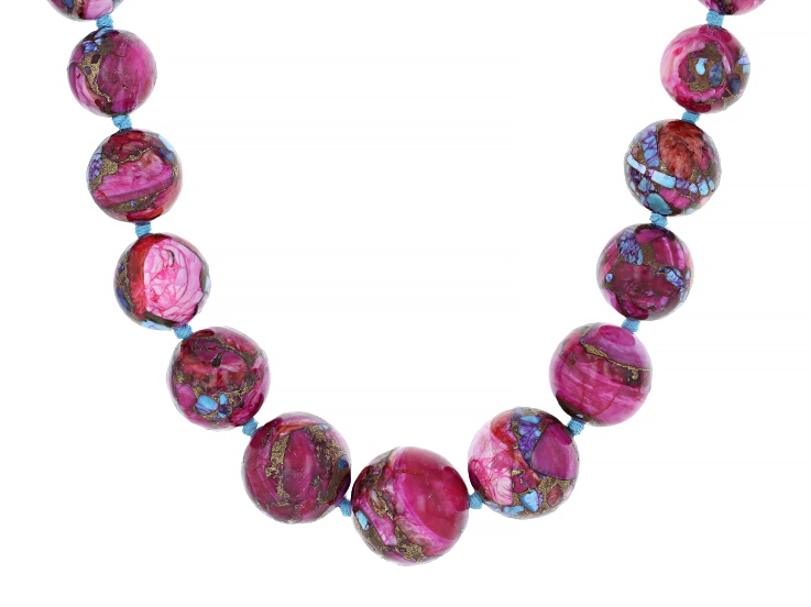 パワーストーン材 【jewelrypillow］2セット Blue Composite Turquoise with Purple Spiny Oyster Shell Sterling