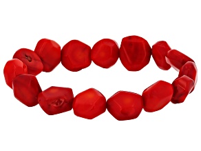 Red Bamboo Coral Stretch Bracelet,