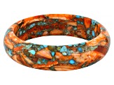 Blue Composite Turquoise with Spiny Oyster Shell Bangle