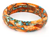 Blue Composite Turquoise with Spiny Oyster Shell Bangle