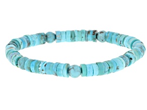 Blue Kingman Turquoise Graduated Stretch Bracelet 3-8mm