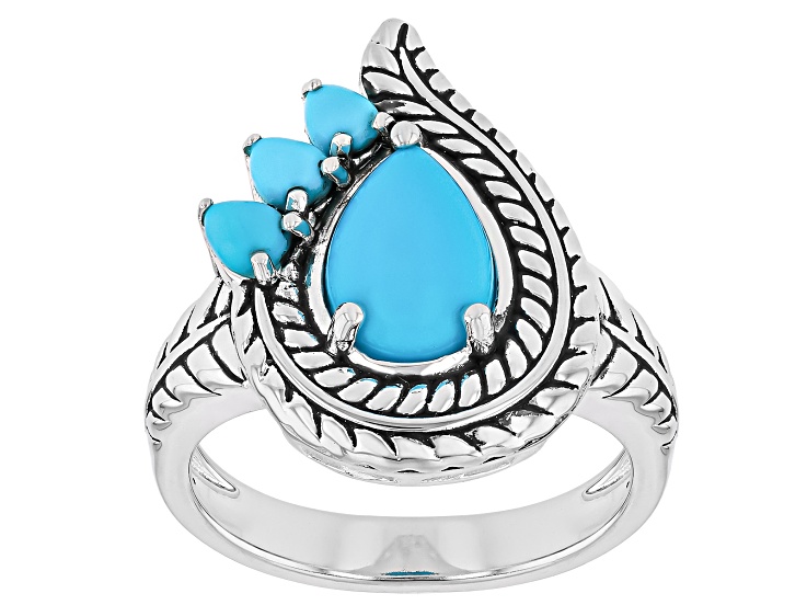Blue Sleeping Beauty Turquoise Sterling Silver Ring - SWE4265 | JTV