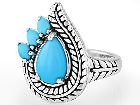 Blue Sleeping Beauty Turquoise Sterling Silver Ring - SWE4265 | JTV