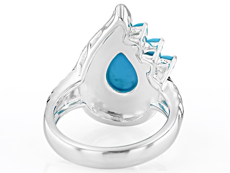 Blue Sleeping Beauty Turquoise Sterling Silver Ring - SWE4265 | JTV