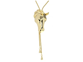 18k Yellow Gold-Plated Horse Head Motif Necklace