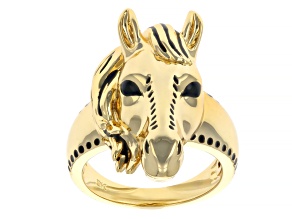 Brass Horse Head Motif Ring