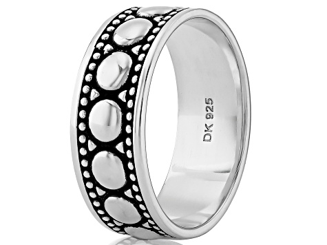 アクセサリー Vintage Silver Beaded Multi-Band Ring Rhodium Over Sterling Silver Beaded Band Ring - SWE4283 | JTV
