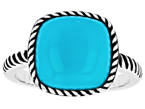 Sleeping Beauty Turquoise Sterling Silver Ring, 11x11mm