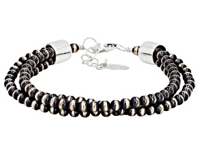 Sterling Silver Beaded Multi-Row Bracelet