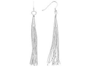 Polished Liquid Silver Dangle Strand Earrings