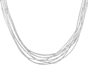 Polished liquid silver 10 strand 16"L necklace