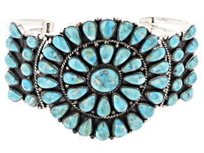 Blue Turquoise Kingman Silver Bracelet