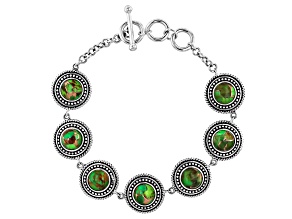 Green Mohave Turquoise Sterling Silver Bracelet, 8mm