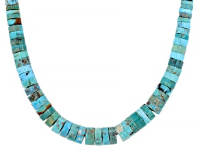 Blue and Green Kingman Turquoise Sterling Silver Necklace, 4mm