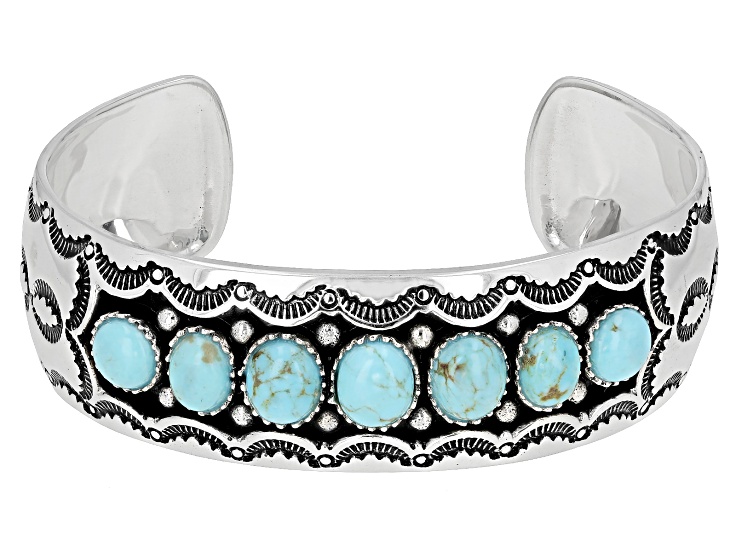 [SHOVEOFF] Silver Turquoise Bracelet ★人気★ Blue Turquoise Sterling Silver Cuff Bracelet - SWE489 | JTV