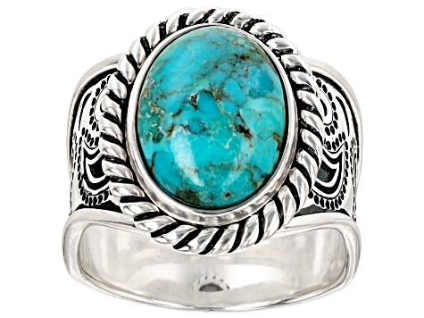 Blue Turquoise Sterling Silver Ring