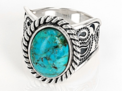 Blue Turquoise Sterling Silver Ring
